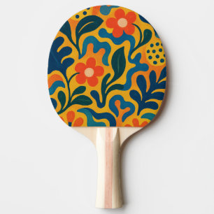 Pala De Ping Pong Motivo del patrón de collarín del jardín retro div