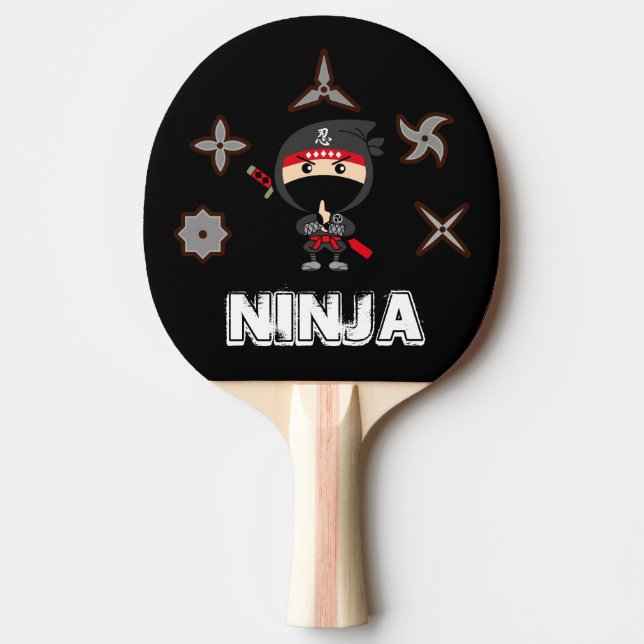 Pala De Ping Pong Muchacho negro de Ninja (Anverso)