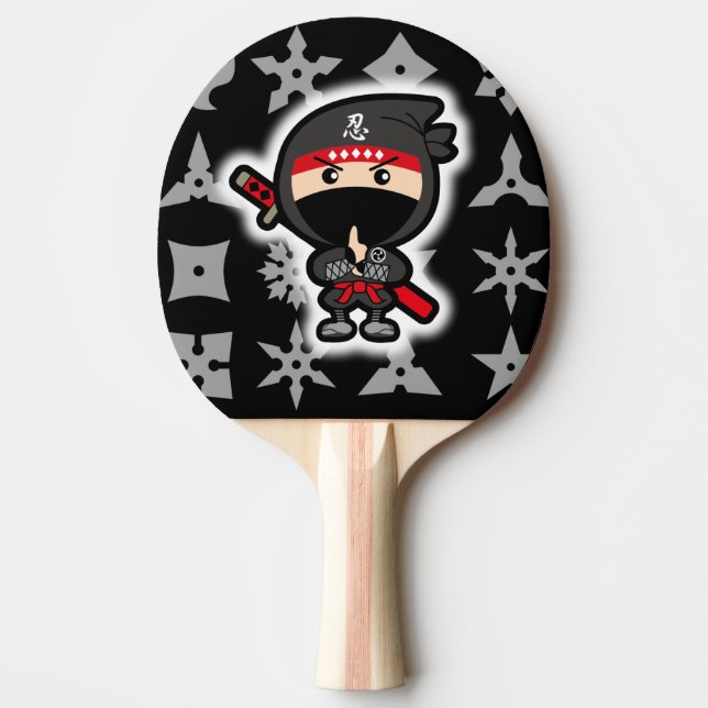 Pala De Ping Pong Muchacho negro de Ninja (Anverso)