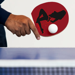 Pala De Ping Pong Mujer en topless Silhouette Ping Pong Paddle