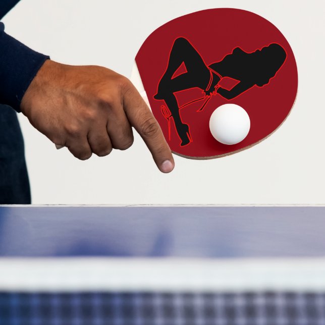 Pala De Ping Pong Mujer Silueta Bikini Despedida de Soltera Rojo (in situ)