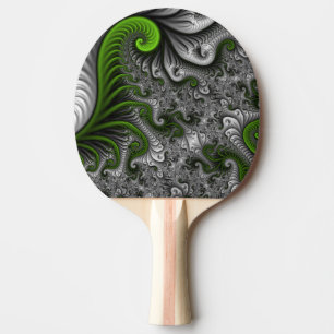 Pala De Ping Pong Mundo de fantasía verde y gris arte abstracto frac