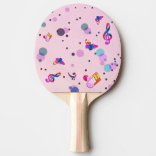 Pala De Ping Pong Música bailarina de colores en rosa