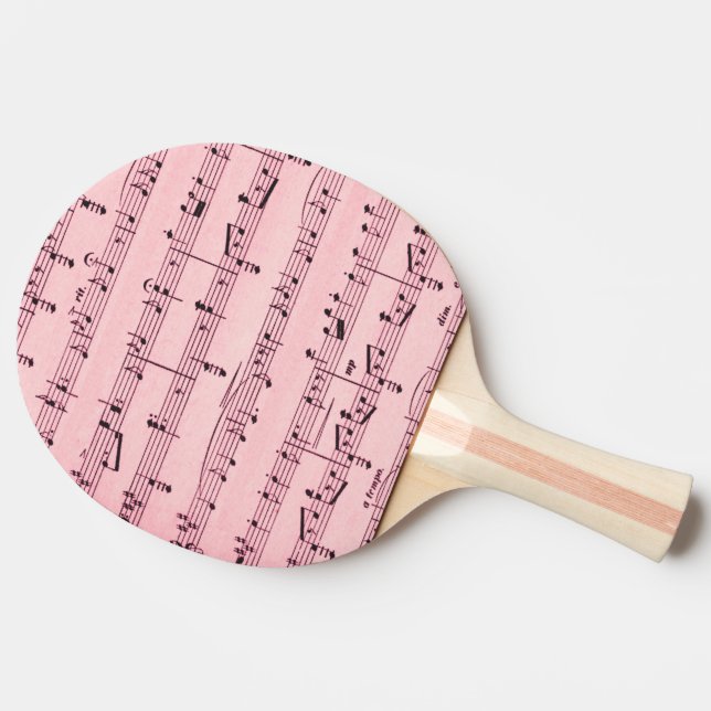Pala De Ping Pong Música de hoja rosa (Lateral)
