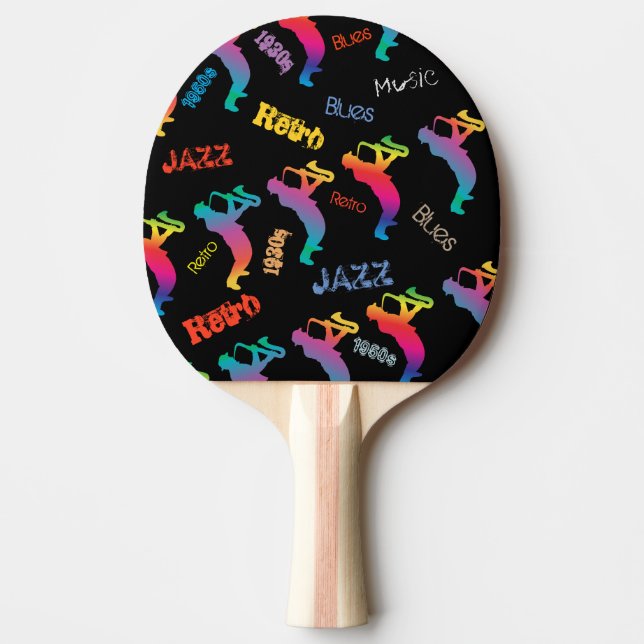 Pala De Ping Pong Músicos de jazz retro música POP ART (Anverso)