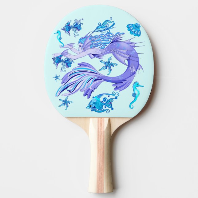 Pala De Ping Pong Mystic Mermaid Fairy Purple Creple Ceramic Tile (Anverso)