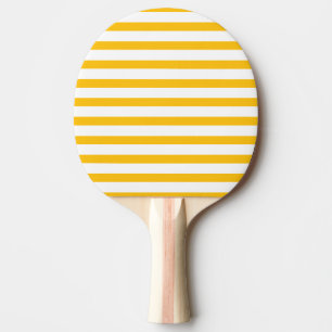 Pala De Ping Pong Naranja amarillo pálido clásico y rayas blancas