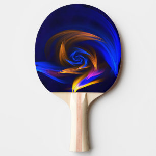 Pala De Ping Pong Naranja azul forma vórtice abstracto
