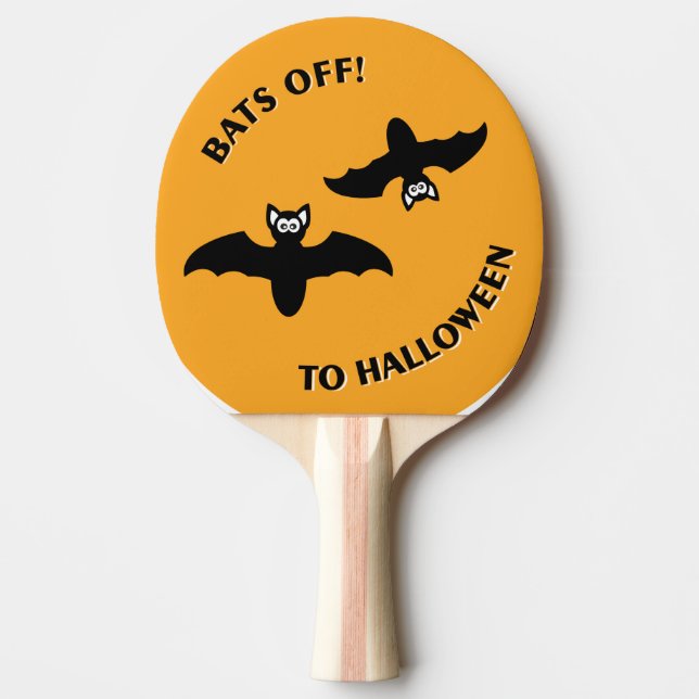 Pala De Ping Pong Naranja Bats de Halloween (Anverso)