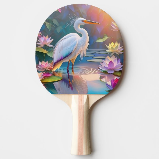 Pala De Ping Pong Naranja Billing White Heron Fantasy Bird (Anverso)