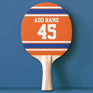 Pala De Ping Pong Naranja Blue Sports Jersey con nombre y número