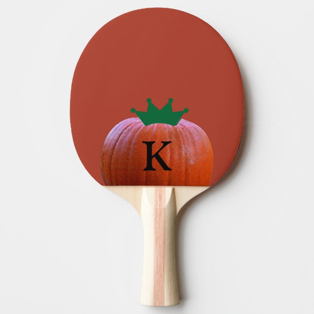 Pala De Ping Pong Naranja Calabaza Monogramas Favor del Partido Baby (Anverso)