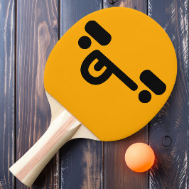 Pala De Ping Pong Naranja de cara traviesa confundido Ping Pong Padd