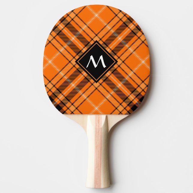 Pala De Ping Pong Naranja de Halloween Tartan (Anverso)