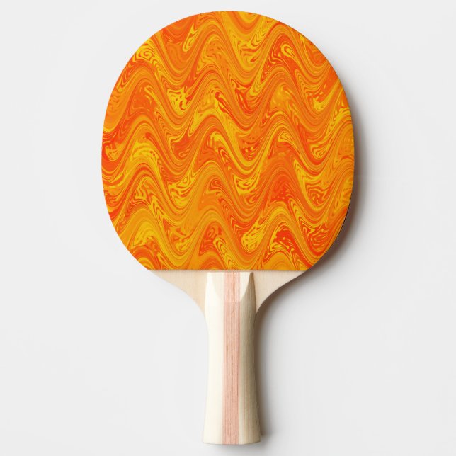 Pala De Ping Pong Naranja de mareo Patrón rojo amarillo (Anverso)