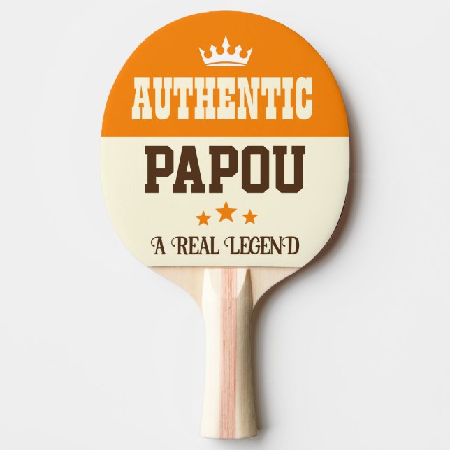 Pala De Ping Pong Naranja de regalo del abuelo de Papou moderno (Anverso)