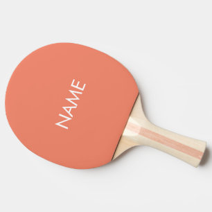 Pala De Ping Pong Naranja de salmón monograma de nombre personalizad