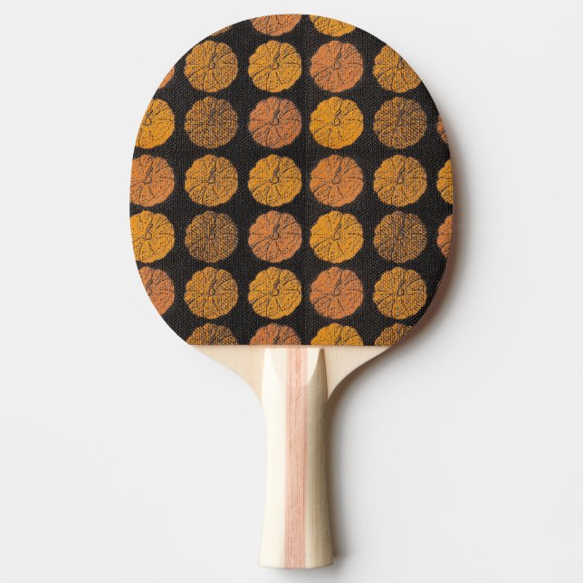 Pala De Ping Pong Naranja del patrón de calabaza (Anverso)