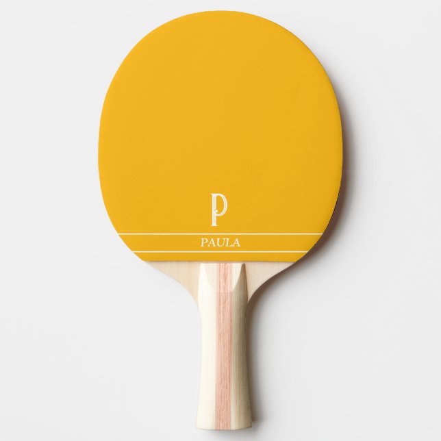 Pala De Ping Pong Naranja ligero Monogramado Ping Pong Paddle (Anverso)