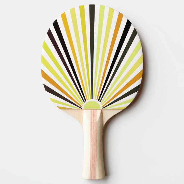 Pala De Ping Pong Naranja Lime Green y rayas negras (Reverso)