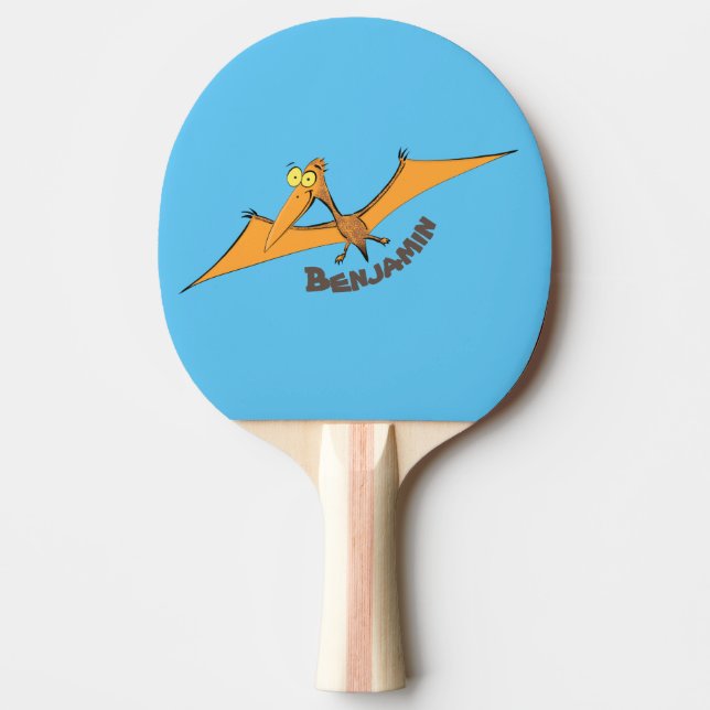 Pala De Ping Pong Naranja lindo y gracioso personalizado pterodáctil (Anverso)
