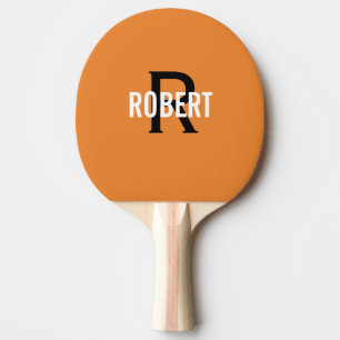 Pala De Ping Pong Naranja nombre monograma ping pong paddle