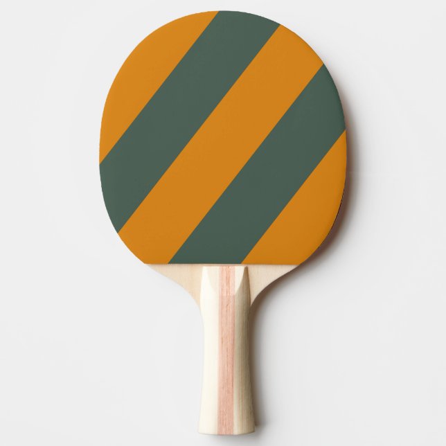 Pala De Ping Pong Naranja Retro Rust Bandas Negrita (Anverso)