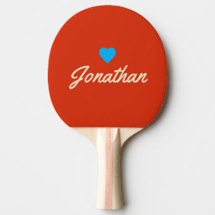 Pala De Ping Pong Naranja Sangre de Mitad de Siglo Corazón Vintage F