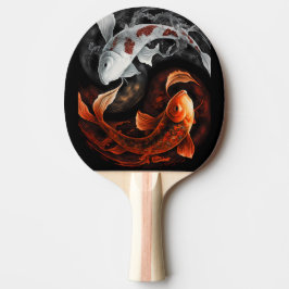 Pala De Ping Pong Naranja Y Blanco Afortunado Koi Pescado Arte Japon