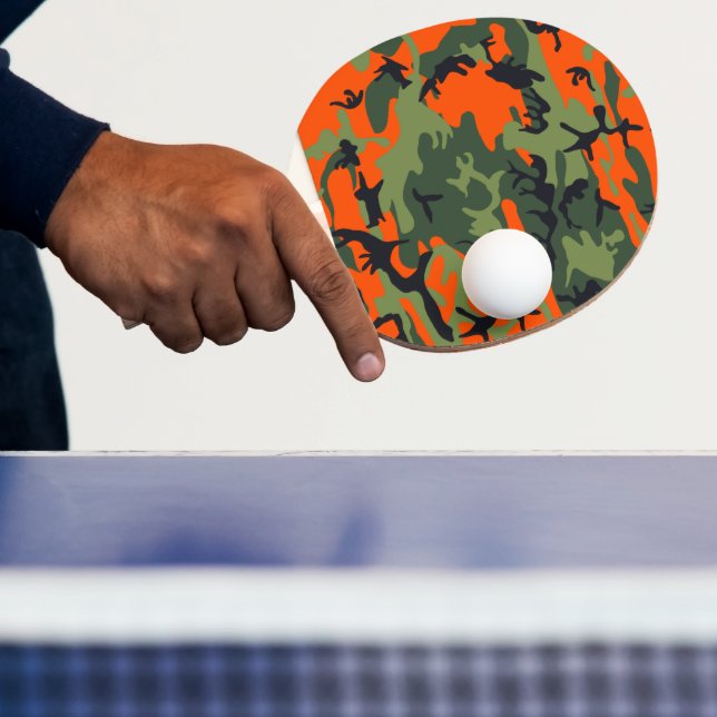 Pala De Ping Pong Naranja y Camuflaje Verde, Ejército (in situ)