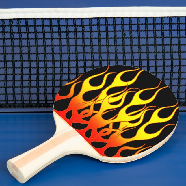 Pala De Ping Pong Naranja Yellow Flame Graphics (in situ)