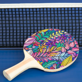 Pala De Ping Pong Naturaleza colorida vibrante Ping Pong Paddle