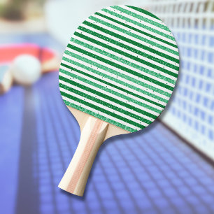 Pala De Ping Pong Naturaleza Verde Blanco Rayas Glitter Horizontales