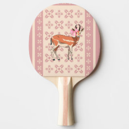 Pala De Ping Pong Navidad linda rosa con patrón de cierva 