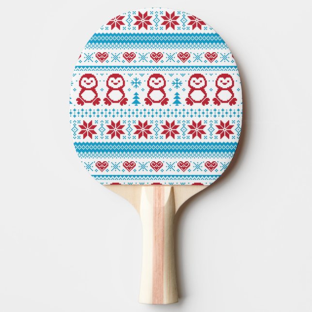 Pala De Ping Pong Navidad y modelo hecho punto invierno (Anverso)