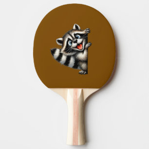 Pala De Ping Pong Navidades Adorables del Raccoon Peek - Delicioso G