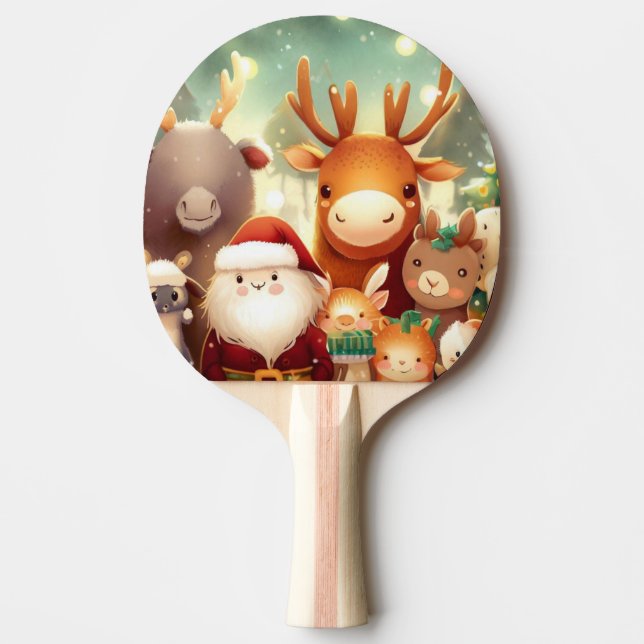 Pala De Ping Pong Navidades Animales (8) (Anverso)
