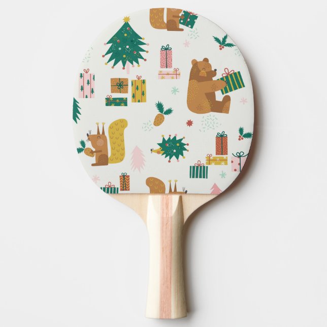 Pala De Ping Pong Navidades Animales Forestales: Vibe de época (Anverso)