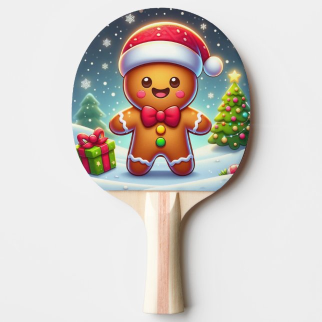 Pala De Ping Pong Navidades caprichosos/hombre de pan de jengibre de (Anverso)