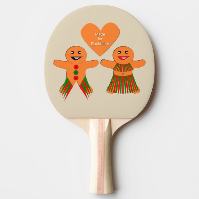 Pala De Ping Pong Navidades Cuidados Gingerbread Pareja (Anverso)
