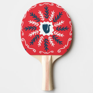 Pala De Ping Pong Navidades de arte Folk Doodle Tile