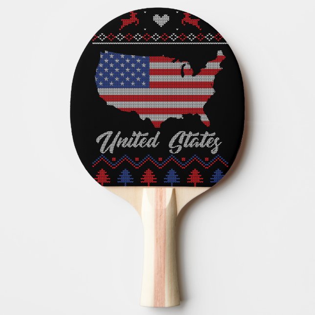Pala De Ping Pong Navidades de Estados Unidos (Anverso)