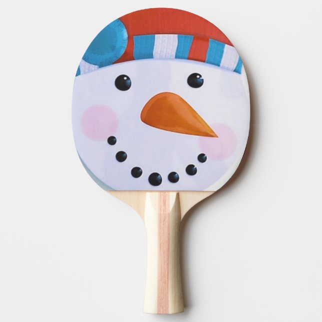 Pala De Ping Pong Navidades de invierno Snowman Carrot Nose (Anverso)