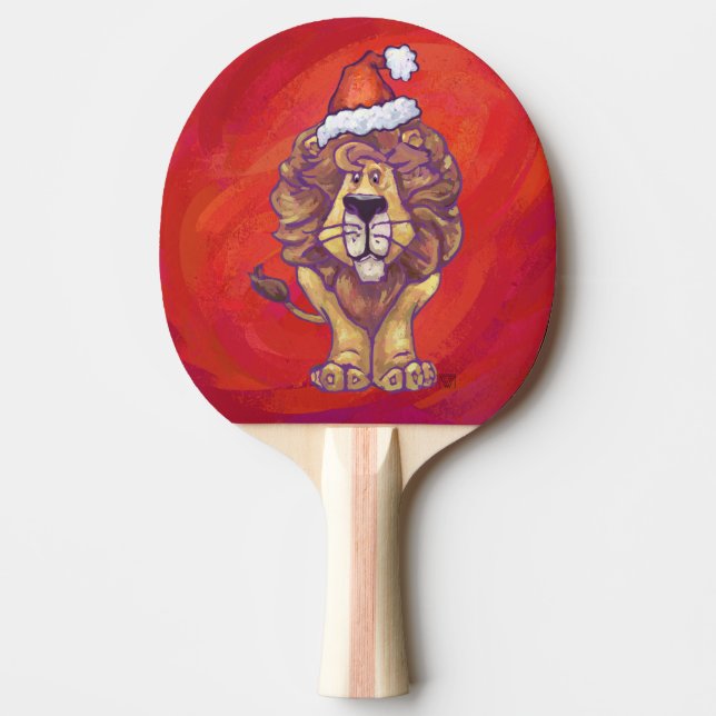 Pala De Ping Pong Navidades De León En Rojo (Anverso)