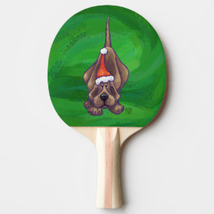 Pala De Ping Pong Navidades De Perro De Hound En Verde