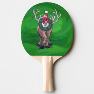 Pala De Ping Pong Navidades De Renos En Verde