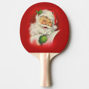 Pala De Ping Pong Navidades de Vintage Santa Claus