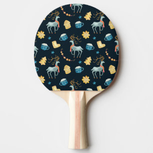 Pala De Ping Pong Navidades Deers: Patrón de color de agua sin foco