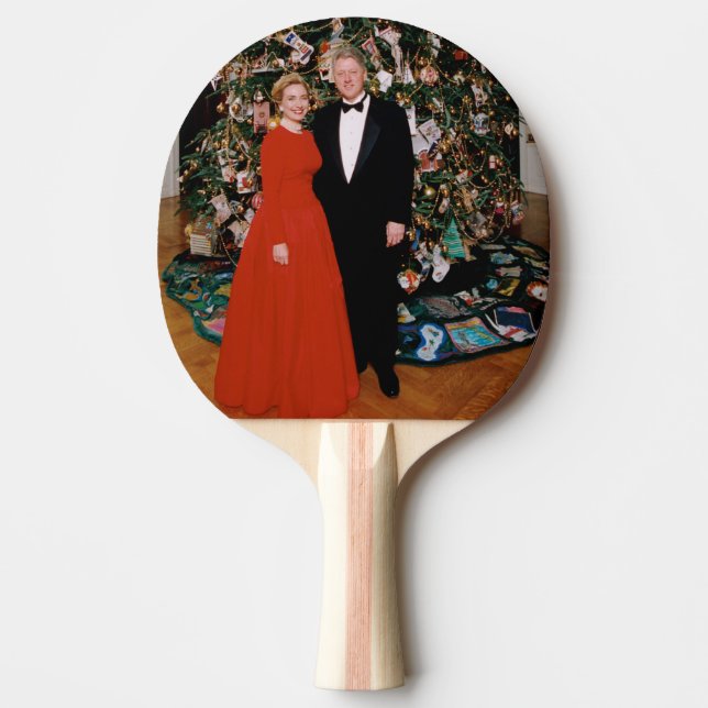 Pala De Ping Pong Navidades del presidente estadounidense Bill Clint (Anverso)