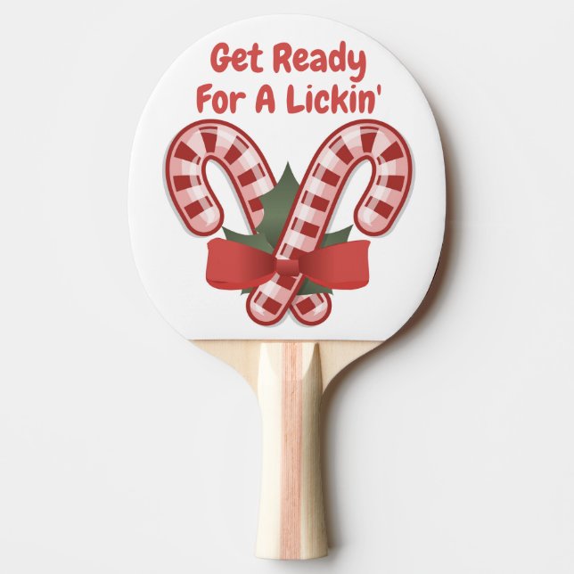 Pala De Ping Pong Navidades divertidos Candy Cane Lick Smack Talk (Anverso)